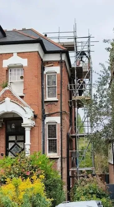 old building with scaffolding